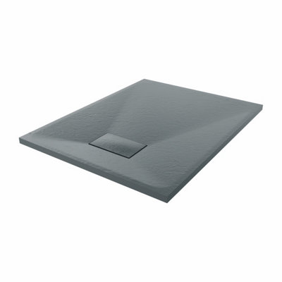 SunDaze 900 x 700mm SMC Anthracite Rectangle Slate Effect Bathroom Shower Tray