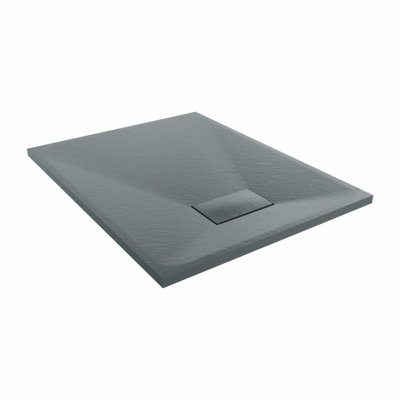 SunDaze 900 x 700mm SMC Anthracite Rectangle Slate Effect Bathroom Shower Tray - 4