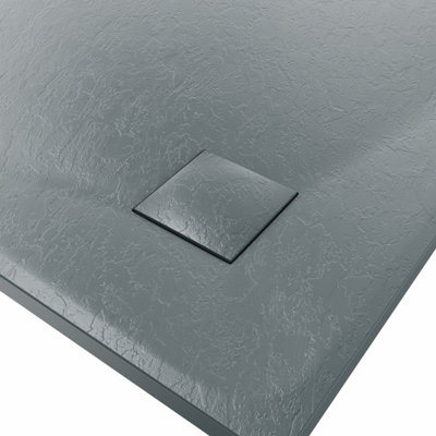 SunDaze 900 x 900mm SMC Anthracite Quadrant Slate Effect Bathroom Shower Tray - 5