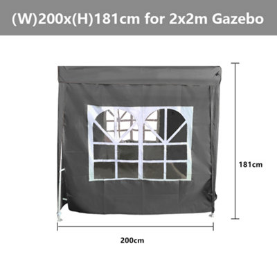 SunDaze Anthracite Side Panel with Window for 2x2M Pop Up Gazebo Tent 1 Piece