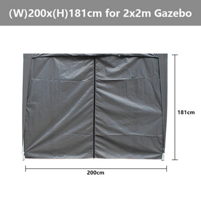 SunDaze Anthracite Side Panel with Zipper for 2x2M Pop Up Gazebo Tent 1 Piece