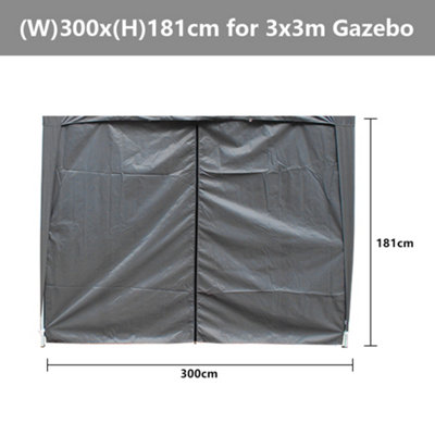SunDaze Anthracite Side Panel with Zipper for 3x3M Pop Up Gazebo Tent 1 Piece