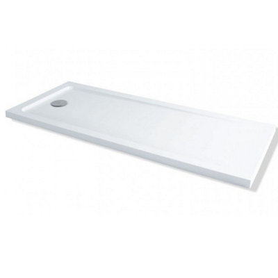 SunDaze Anti-Slip 1700x700mm Bath Replacment Rectangle Stone Shower Tray White