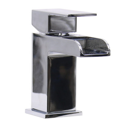 SunDaze Basin Sink Mixer Tap Chrome Square Bathroom Lever Faucet