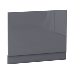 SunDaze Bath Panel Bathroom Moisture Resistant Wood MDF End Bath Panels Gloss Grey 700mm