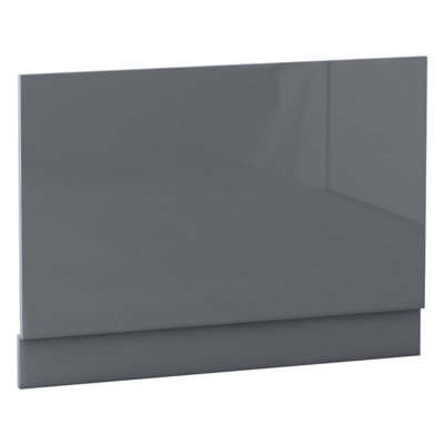 SunDaze Bath Panel Bathroom Moisture Resistant Wood MDF End Bath Panels Gloss Grey 800mm