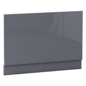 SunDaze Bath Panel Bathroom Moisture Resistant Wood MDF End Bath Panels Gloss Grey 800mm