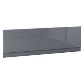 SunDaze Bath Panel Bathroom Moisture Resistant Wood MDF Front Bath Panels Gloss Grey 1700mm