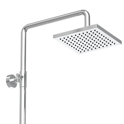 SunDaze Bathroom Chrome Square Thermostatic Shower Mixer Set Twin Head Exposed Valve