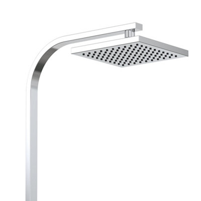 SunDaze Bathroom Chrome Thermostatic Exposed Shower Mixer Twin Head Square Bar Set