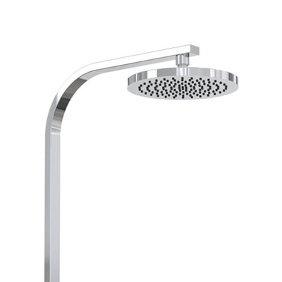 SunDaze Bathroom Chrome Thermostatic Shower Mixer Round Twin Head Exposed Valve Set