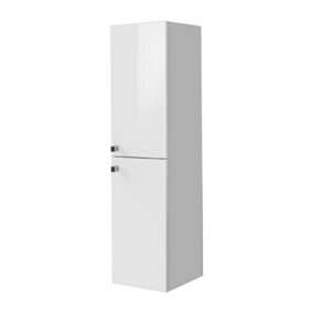 SunDaze Bathroom Furniture Storage Cabinet Wall Mounted 1200mm White Tall Unit