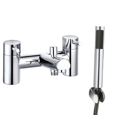 SunDaze Bathroom Modern Chrome Bath Shower Mixer Tap with Hand Held Shower Head Set