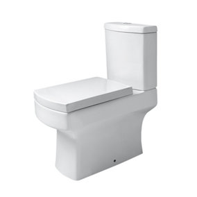 SunDaze Bathroom White Close-Coupled Toilet with Cistern & PP Seat Cover