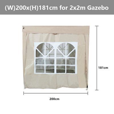SunDaze Beige Side Panel with Window for 2x2M Pop Up Gazebo Tent 1 Piece