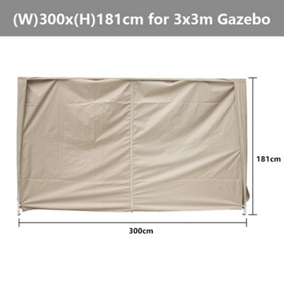 SunDaze Beige Side Panel with Zipper for 3x3M Pop Up Gazebo Tent 1 Piece