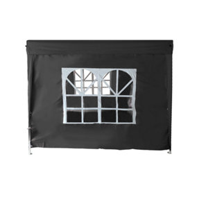 SunDaze Black Side Panel with Window for 2.5x2.5M Pop Up Gazebo Tent 1 Piece