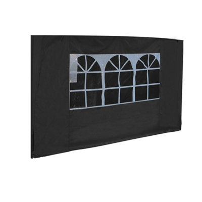 SunDaze Black Side Panel with Window for 3x3M Pop Up Gazebo Tent 1 Piece