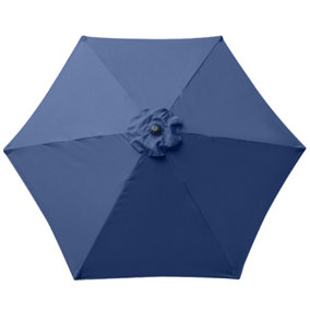 SunDaze Blue Replacement Parasol Fabric Garden Umbrella Canopy Cover for 2.5m 6 Arm Parasols