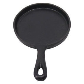 SunDaze Cast Iron Pizza Pan Fry Grill Skillet Frying Enamel Griddle Reversible 14cm