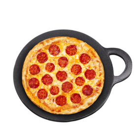 SunDaze Cast Iron Pizza Plate BBQ Pancake Griddle Frying Grill Enamel Cooking Pan 27cm