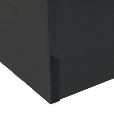 SunDaze Chest of Drawers Bedroom Furniture Bedside Cabinet with Handle 1 Drawer Black 40x36x47cm