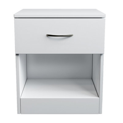 SunDaze Chest of Drawers Bedroom Furniture Bedside Cabinet with Handle 1 Drawer White 40x36x47cm