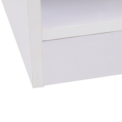 SunDaze Chest of Drawers Bedroom Furniture Bedside Cabinet with Handle 1 Drawer White 40x36x47cm