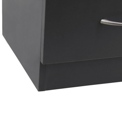 SunDaze Chest of Drawers Bedroom Furniture Bedside Cabinet with Handle 2 Drawer Grey 40x36x47cm