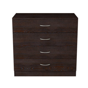 SunDaze Chest of Drawers Bedroom Furniture Bedside Cabinet with Handle 4 Drawer Walnut 75x36x72cm