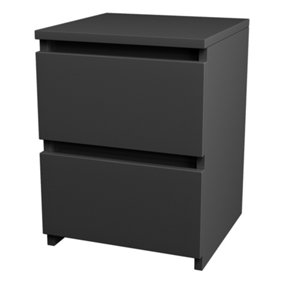 SunDaze Chest of Drawers Storage Bedroom Furniture Cabinet 2 Drawer Dark Grey 30x30x40cm