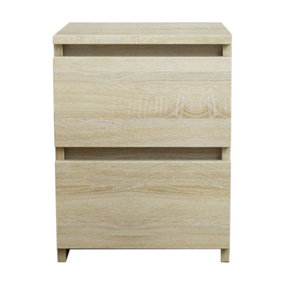 SunDaze Chest of Drawers Storage Bedroom Furniture Cabinet 2 Drawer Oak 30x30x40cm