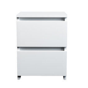 SunDaze Chest of Drawers Storage Bedroom Furniture Cabinet 2 Drawer White 30x30x40cm