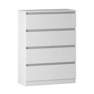 SunDaze Chest of Drawers Storage Bedroom Furniture Cabinet 4 Drawer White 70x40x95.5cm