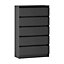 SunDaze Chest of Drawers Storage Bedroom Furniture Cabinet 5 Drawer Dark Grey 70x40x112cm