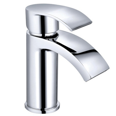 SunDaze Chrome Basin Sink Mixer Tap Bathroom Faucet with Curved Spout