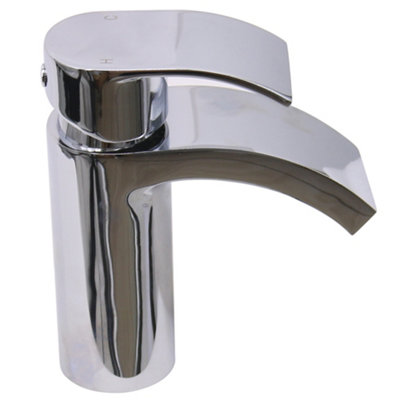SunDaze Chrome Basin Sink Mixer Tap Bathroom Faucet with Curved Spout