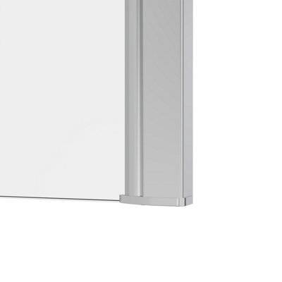 SunDaze Chrome Walk In Shower Enclosure Wet Room Glass Screen Return Panel - 215x1950mm