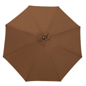 SunDaze Coffee Replacement Parasol Fabric Garden Umbrella Canopy Cover for 2.7m 8 Arm Parasols