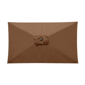 SunDaze Coffee Replacement Parasol Fabric Garden Umbrella Canopy Cover for 3X2m 6 Arm Parasols