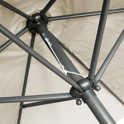 2.5M, Coffee  Greenbay 2.5M 2.7M 3M Round Aluminium Garden Parasol Sun Shade Patio Outdoor Umbrella Canopy Crank Tilt Mechanism 25m Coffee~p59420818