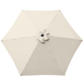 SunDaze Cream Replacement Parasol Fabric Garden Umbrella Canopy Cover for 2.5m 6 Arm Parasols