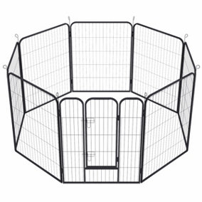 SunDaze Dog Playpen 8 Panel Foldable Cat Puppy Exercise Pen Heavy-Duty Pet Fence 100cm H x 80cm W