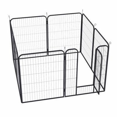 SunDaze Dog Playpen 8 Panel Foldable Cat Puppy Exercise Pen Heavy-Duty Pet Fence 80cm H x 80cm W