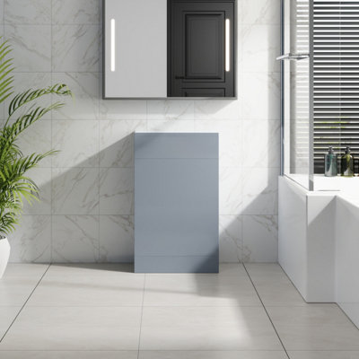 SunDaze Gloss Grey 500mm Bathroom Freestanding WC Toilet Cabinet Back To Wall Unit