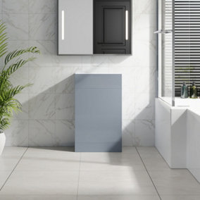 SunDaze Gloss Grey Bathroom Freestanding Back To Wall WC Unit Toilet Cabinet 500mm