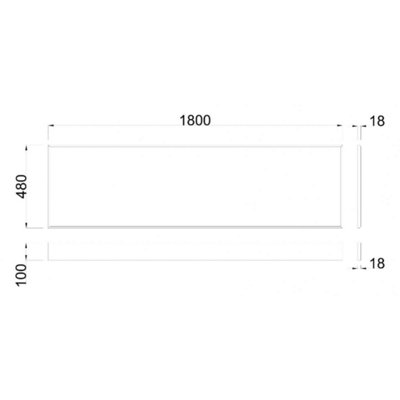 SunDaze Gloss White 1800mm Moisture Resistant Wood MDF Front Bath Panel for Bathroom Soaking Bathtub
