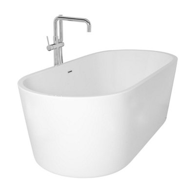 SunDaze Gloss White Acrylic 1675 x 780mm Shower Bath Double Ended
