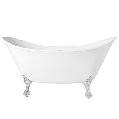 SunDaze Gloss White Acrylic 1730 x 750mm Traditional Shower Bath Double Ended