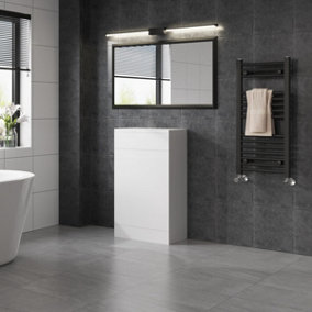 SunDaze Gloss White Bathroom Freestanding Back To Wall WC Unit Toilet Cabinet 500mm